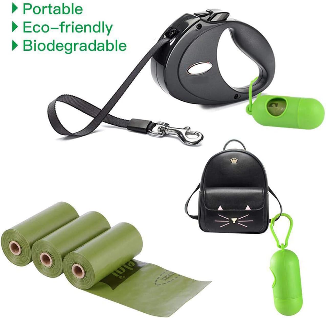 Biodegradable Scented Dog Waste Bags: Leak-Proof Disposal Solution with 1 Dispenser and 18 Rolls (450 Count)