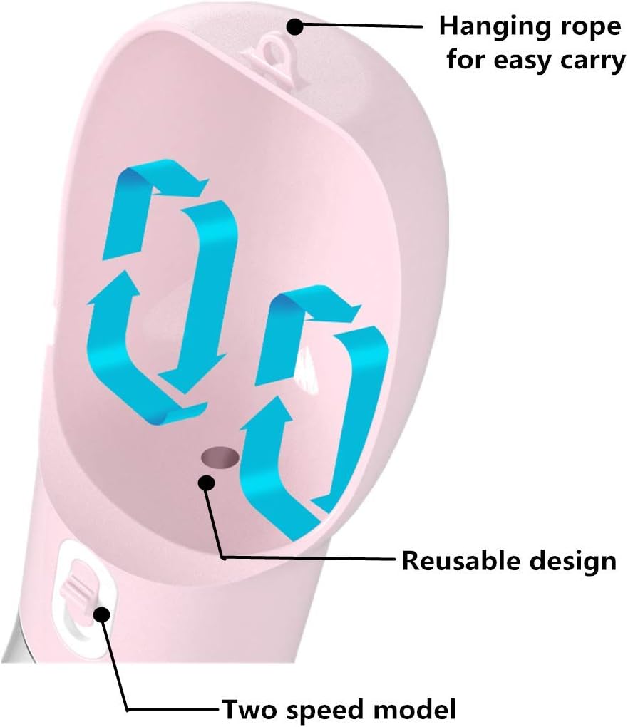 Portable Dog Water Bottle - Leak-Proof Dispenser with Integrated Bowl and Food Container, Dishwasher Safe, Made from Food Grade Plastic for Outdoor Activities with Pets, Pink